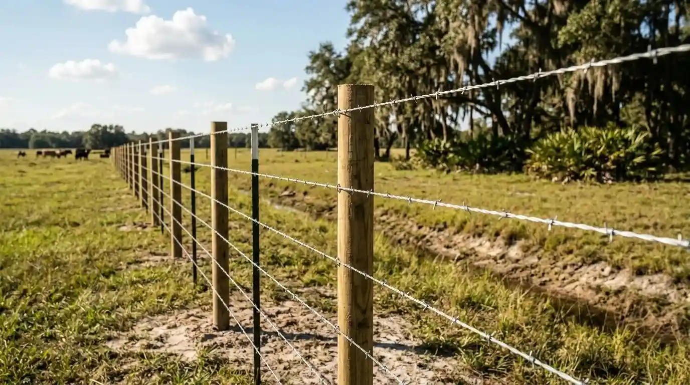 image of barbed wire fencing services Florida