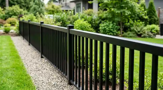 flat top of aluminum fence
