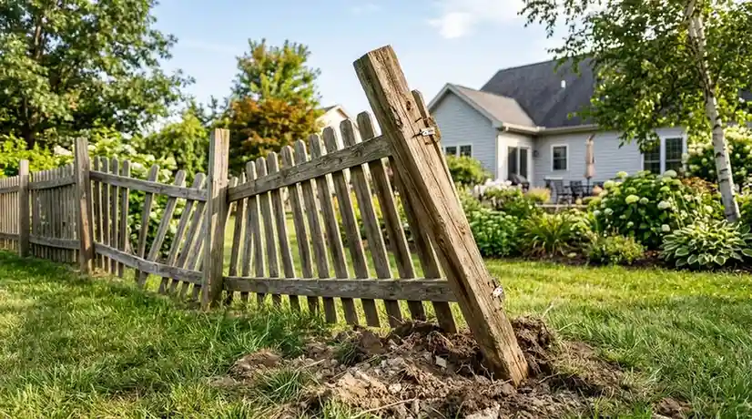 shallow fence posts