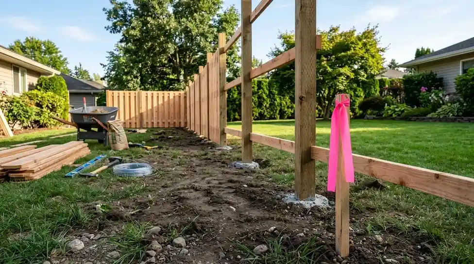 wooden fence construction
