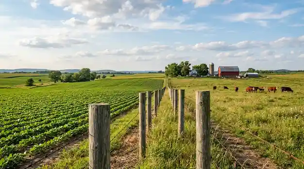 agricultural farm landscape fence