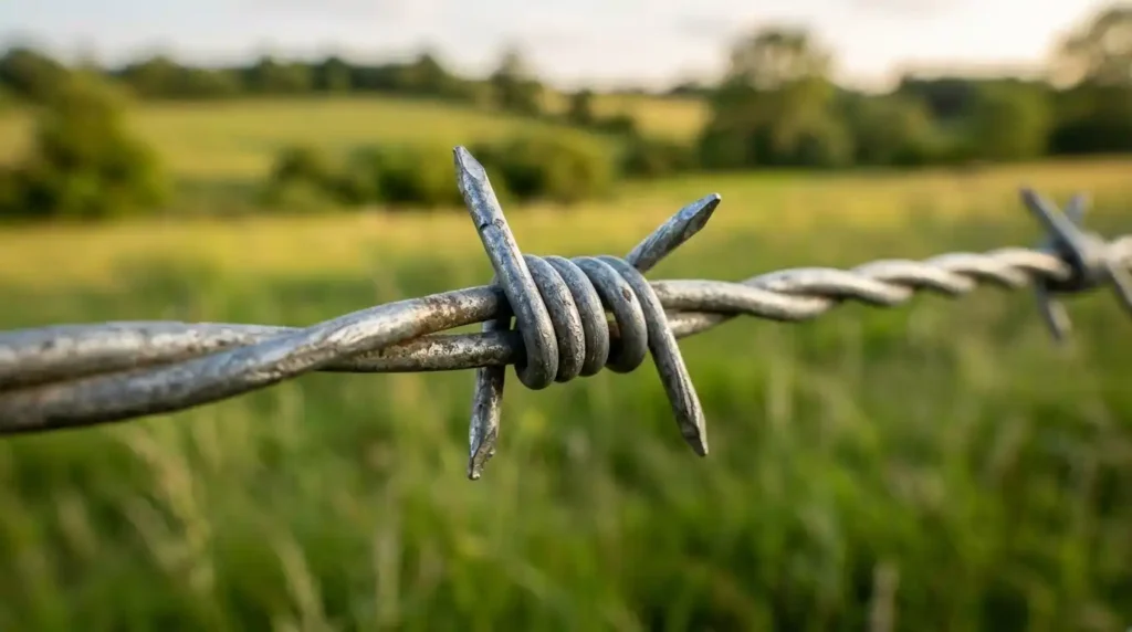 florida steel barbed wire close-up