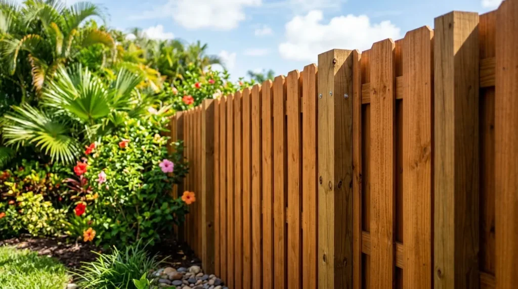 wooden privacy fence outdoor view florida